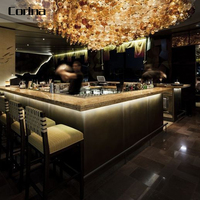 Yuvarlak ışıklı bar sayacı ticari bar sayacı profesyonel bar resepsiyon masası