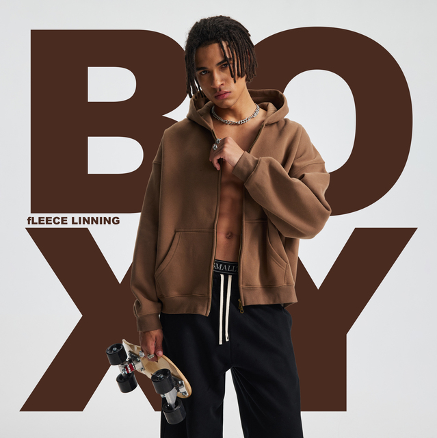Men's Heavyweight 400 Gsm Custom logo Drop Shoulder Hoodies Printed Boxy Fit Pullover Pure Color Plain Streetwear Clothing