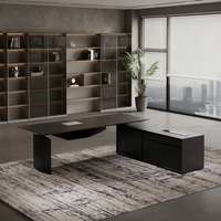 Bureau de direction intelligent de luxe à hauteur réglable, commande tactile, charge sans fil, écologique, en forme de L