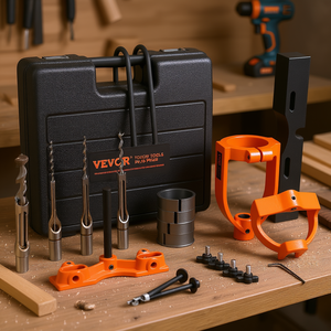 Vevor Accessoire de mortaisage pour perceuse sur colonne, modèle 4, ensemble de ciseaux à mortaiser pour trous carrés avec 5 douilles, machine à tenonner pour le travail du bois - Product Image 2