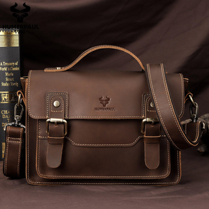 HUMERPAUL Serviette d'Affaires pour Hommes en <span class=keywords><strong>Cuir</strong></span> Véritable, Sac de Bureau Grande Capacité pour Ordinateur Portable, Sac Bandoulière de Voyage - Product Image 1