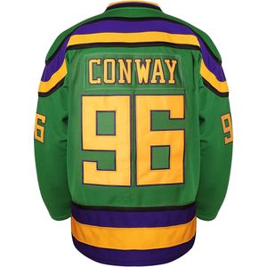 FOXA Charlie Conway # Camiseta de hockey de la película 96 Mighty Ducks, verde, para hombre, adulto, poliéster, con detección de agujas - Product Image 3