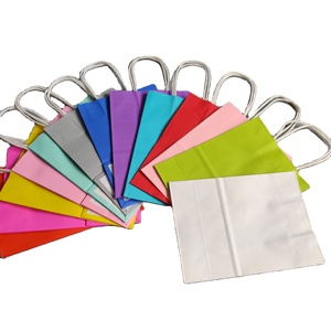 Bolsas de Papel Kraft Blancas y Marrones Económicas con Logotipo, Bolsa de Compras de Papel con Logotipo, Bolsas de Papel Kraft para Llevar con Asas - Product Image 5