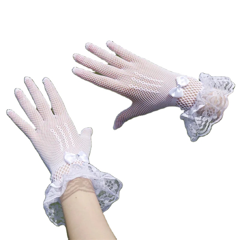 Заводская цена, женские эластичные рыболовные сетчатые танцевальные перчатки для невесты, этикетки, для ночного клуба, мягкие сексуальные перчатки