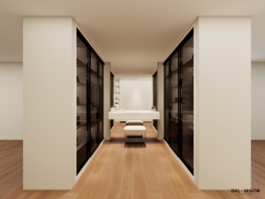 Meubles de maison, armoire moderne, blanche, simple, <span class=keywords><strong>en</strong></span> bois massif, armoire avec vitrine, placard, table de maquillage intégrée - Product Image 4