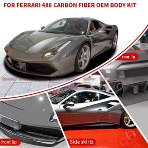 Kit de Carrocería Estilo OEM de Fibra de Carbono Seca para Ferrari 488: Labio Delantero, Faldones Laterales, Cubierta de Faros Antiniebla Traseros, Difusor Trasero - Product Image 4
