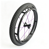 Roue arrière tout-terrain 24x1.95 avec rayons en fibre PBO, résistance à la traction de 850 kg, accessoires pour fauteuils roulants certifiés CE