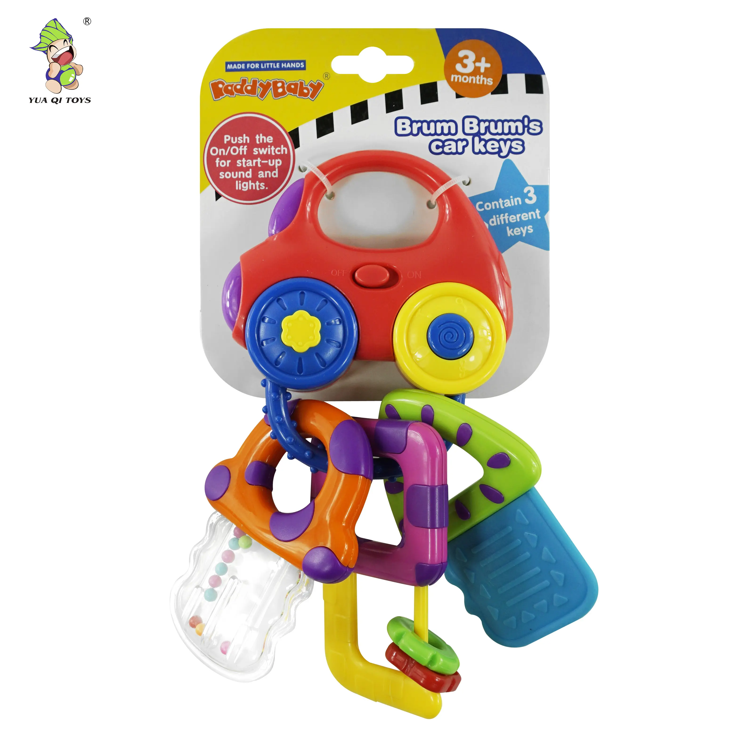 Güvenli malzeme karikatür plastik oyuncaklar sevimli araba anahtarları bebek çıngıraklar diş kaşıyıcı