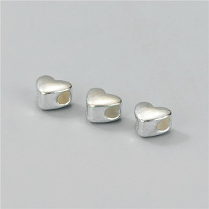 Perles entretoises personnalisées en <span class=keywords><strong>argent</strong></span> sterling 925 en forme de cœur pour la fabrication de bracelets en corde tressée - Product Image 5