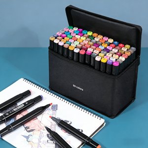 Ensemble de marqueurs d'art à double pointe à base d'alcool avec logo personnalisable, 168 couleurs, pointes durables pour le <span class=keywords><strong>dessin</strong></span> et l'esquisse professionnels - Product Image 2