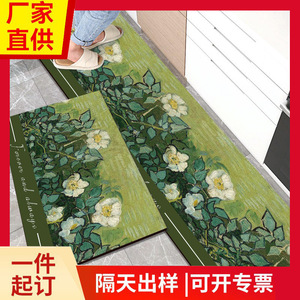Tapis de sol de cuisine long antidérapant, absorbant l'eau et l'huile, paillasson de luxe rectangulaire pour la maison, en fibre de polyester - Product Image 5