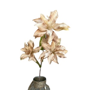 Fleur de lys artificielle Jinxi, tige unique, 3 têtes, fleur en soie pour décoration intérieure, studio photo, décoration de mariage - Product Image 5
