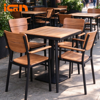 Chaise de salle à manger en teck de haute qualité, design aluminium, mobilier de jardin, chaises empilables pour terrasse extérieure