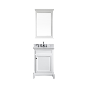Meuble-lavabo de salle de bain 24 pouces avec vasque en céramique de style transitionnel, en contreplaqué de bois massif, tiroirs à fermeture amortie, vasque en céramique fabriquée au Vietnam - Product Image 1