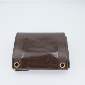 Heavy Duty <b>Waterproof</b> Brown <b>Tarpaulin</b> Outdoor Use Woven Fabric Plain Style - Product Image 2