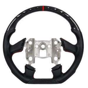 Volante de Fibra de Carbono YG para <span class=keywords><strong>Chevrolet</strong></span> Corvette C6 ML94 de 3 Radios 2005, Volante de Carreras en Forma de D con Cuero Perforado - Product Image 1
