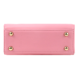 Classic Designer Custom Women's <b>Mini</b> Pink Floral Pattern PU Handbag with Metal Chain Decoration Design - Product Image 5