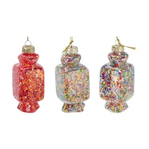 Décoration suspendue en verre assortie pour bonbons, H. 8 cm - Product Image 1