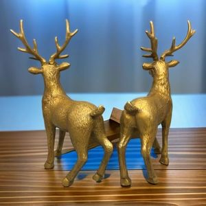 Sculpture de cerf en métal plaqué or, figurine animale 3D, décoration pour la maison, le bureau, le salon, la véranda - Product Image 6
