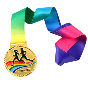 Médailles personnalisées pour événements sportifs, en émail 3D, dorées, pour la natation, la course à pied, le football, le basketball, avec ruban écologique - Product Image 5