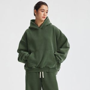 FOXA Sweat-shirt à capuche surdimensionné pour femme, en molleton avec poches, anti-boulochage, en coton - Product Image 3