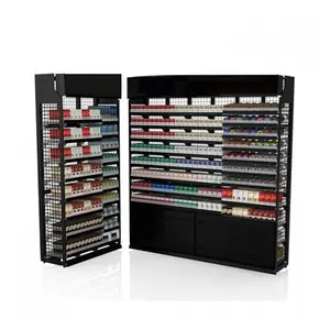 Custom cigarette display cabinet Floor Showcase led cigarettes rack display stand Rack Tobacco Display Shelf Supplier