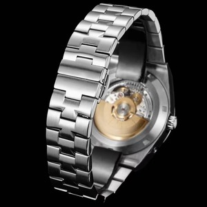 Montre homme de luxe haut de gamme la plus vendue, phase de lune rétrograde, date, bracelet en métal argenté, cadran noir, automatique mécanique, dernière nouveauté - Product Image 5