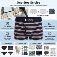 Caleçons Boxers Homme OEM Rayés en Coton et Spandex Respirants avec Ouverture Frontale et Poche de Soutien, Taille Élastique Personnalisable