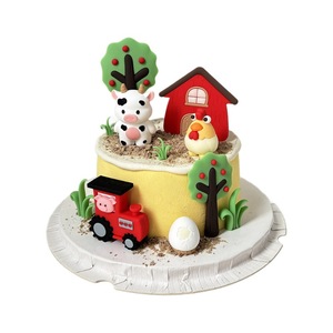 Farm-Kuchendekorations-Set mit Kuh, Huhn, Schwein, Traktor, Scheune und Apfelbaum-Topper für fröhliche Kinderpartys im Bauernhof-Thema - Product Image 5