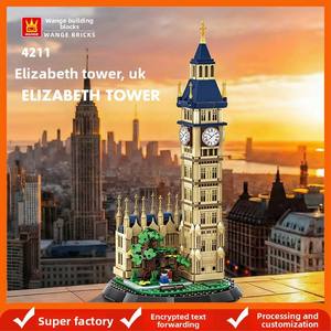 Wange Building <b>Blocks</b> Famous Building Model Small Particles Assembled ABS <b>Plastic</b> Educational Toy Elizabeth Tower London UK Age - Product Image 4