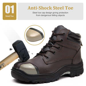 Botas de Trabajo JIANKUN para Hombre, de Alta Calidad, Impermeables, de Cuero Genuino, con Puntera de Acero, Anti-Impactos, Estilo Vaquero, de Goma, Ariat, para Mujer - Product Image 3