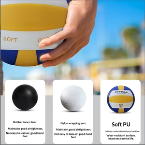 Balón de Voleibol TOPTEAMS TP300 Talla 5 de PU, Suave al Tacto, para Entrenamiento y Partidos en Interiores, con Logotipo Personalizado, para Entretenimiento de Adultos - Product Image 6