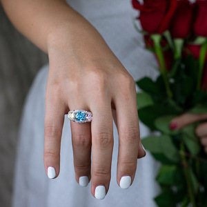 Bague en or avec diamant en <span class=keywords><strong>pierre</strong></span> cz, <span class=keywords><strong>pierre</strong></span> de fiançailles, nouveau design - Product Image 4