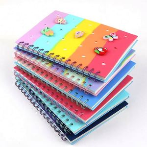 High Quality Creative Trendy A5 Notebook DIY Silicone <b>Journal</b> Cute Simple Heart Buckle Colorful Diary for Students - Product Image 6
