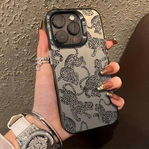 Nuova Cover per iPhone 17 16 15 14 Pro Max con Motivo Leopardo Selvaggio Pantera Nera a Schermo Intero e Protezione Lente con Foro Ampio - Product Image 1