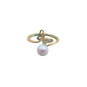 10029 Accessoires de perles DIY, bague en argent S925, plateau vide, édition papillon, bague avec plateau à bijoux rond en argent de 6 à 8 mm - Product Image 5