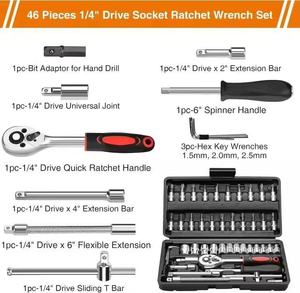 46pcs Multi-Functional Auto Repair <strong>Wrench</strong> <strong>Set</strong> OEM Customizable <strong>Small</strong> Hand Tools Including Socket <strong>Set</strong> - Product Image 3