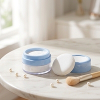 Vente en gros de boîtes de poudre libre cosmétique ronde vide pour le maquillage, le blush, les soins capillaires, la poudre fixante avec miroir et houppette 10g