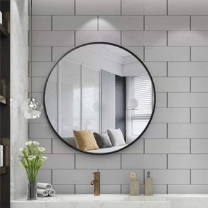Traditional Style <b>Round</b> <b>Bathroom</b> Cabinet <b>Mirror</b> with Hanging Wall Shelf for Wash Face - Product Image 1