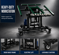 Station de travail modulaire avec supports d'extension et pinces rapides, table de montage inclinable pour armoire électrique