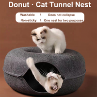 Fabricant créatif double étage beignets forme feutre tunnel chat lit pour jouer