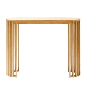 طاولة جانبية خشبية بتصميم حديث للأثاث للبيع بالجملة، طاولات جانبية طويلة من الخيزران للأماكن المغلقة لتوفير المساحة والتخزين