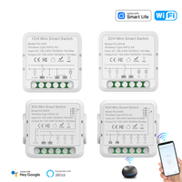 Interruptor Inteligente Inalámbrico Tuya WiFi de 1, 2, 3 y 4 Canales, 16A, Módulo de Interruptor Remoto para Hogar Inteligente