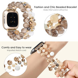 Nouveau <span class=keywords><strong>bracelet</strong></span> de luxe respirant pour <span class=keywords><strong>femme</strong></span>, <span class=keywords><strong>bracelet</strong></span> élastique à perles pour <span class=keywords><strong>bracelet</strong></span> de montre intelligente Ultra 9 IWatch Series <span class=keywords><strong>7</strong></span> 6 5 4 - Product Image 5