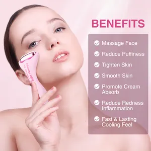 Utilisation quotidienne Ice Face Roller Cooling Pink Ice Roller Facial pour le visage Eye Ice Skin Massage Roller Prévenir les cernes et les poches pour les yeux