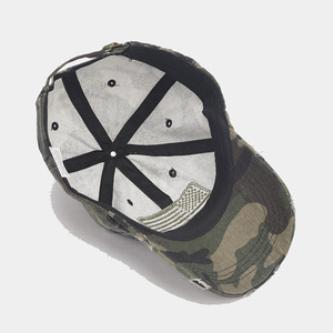 Nuevo bordado EE. UU. Letras Bandera Lavado Rasgado Pato Camo Parche Sombrero para el sol Mujeres al aire libre Gorras <span class=keywords><strong>de</strong></span> béisbol para hombres - Product Image 4