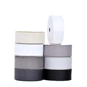 Hochwertige bestehende Waren solide farbige Geschenkverpackung Polyesterband schwarz weiß grau Serie Großkornband
