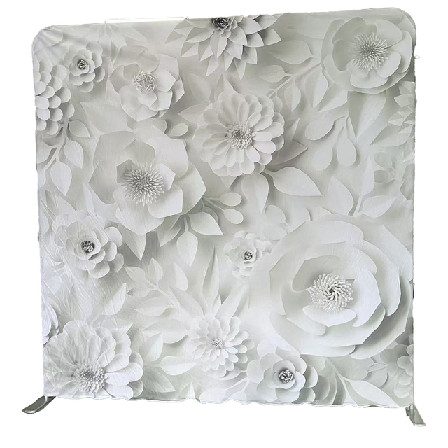 Custom 3D White Engrave Cut Spot Theme Backdrop for Photography Backdrop with Custom Pillow Case and Stand