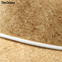 Gorra de béisbol de corcho de 5 paneles con logotipo personalizado y cuerda, venta al por mayor, fabricante de gorras vintage con textura de madera