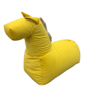 Adorabile e rilassante sedia a <span class=keywords><strong>sacco</strong></span> a forma di animale con sacchetto di fagioli con cavallo giallo personalizzato per bambini - Product Image 4